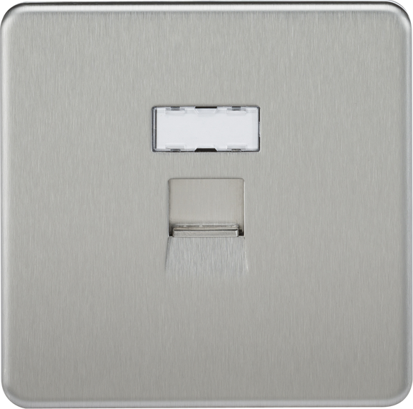 Knightsbridge SFRJ45BC Screwless RJ45 network outlet - brushed chrome