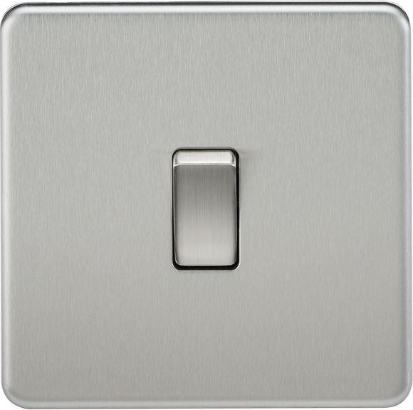 Knightsbridge SF1200BC Screwless 10AX 1G Intermediate Switch - Brushed Chrome