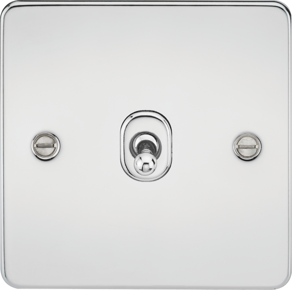 Knightsbridge FP12TOGPC Flat Plate 10AX 1G Intermediate Toggle Switch - Polished Chrome