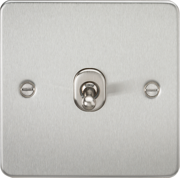 Knightsbridge FP12TOGBC Flat Plate 10AX 1G Intermediate Toggle Switch - Brushed Chrome