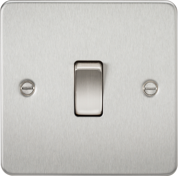 Knightsbridge FP1200BC Flat Plate 10AX 1G Intermediate Switch - Brushed Chrome