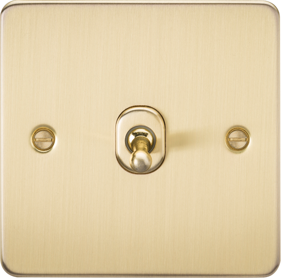 Knightsbridge FP12TOGBB Flat Plate 10AX 1G Intermediate Toggle Switch - Brushed Brass