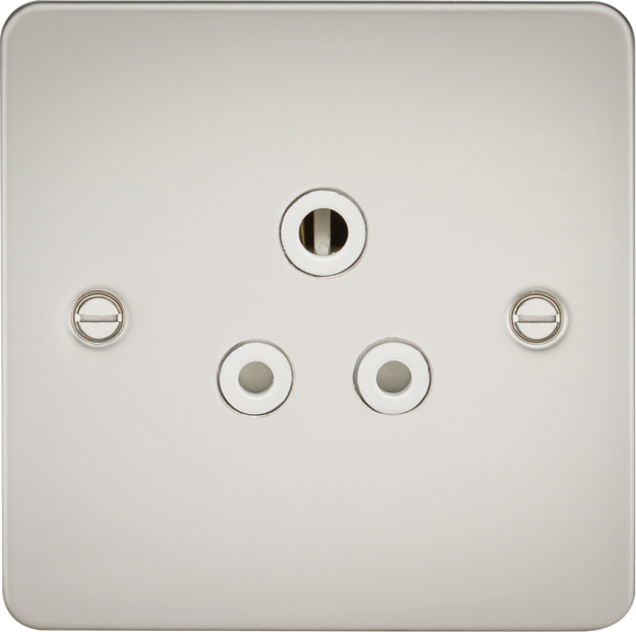 Knightsbridge FP5APLW Flat Plate 5A unswitched socket - pearl with white insert