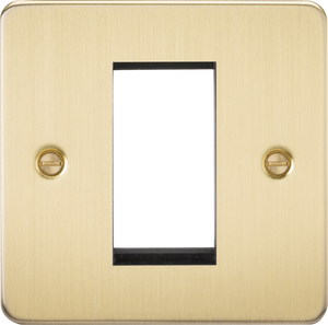 Knightsbridge FP1GBB Flat Plate 1G Modular Faceplate - Brushed Brass