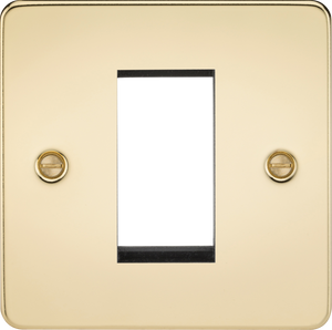 Knightsbridge FP1GPB Flat Plate 1G Modular Faceplate - Polished Brass