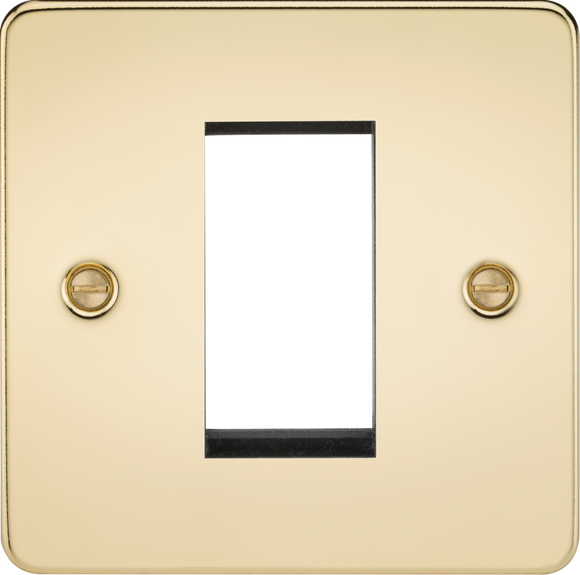 Knightsbridge FP1GPB Flat Plate 1G Modular Faceplate - Polished Brass