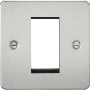 Knightsbridge FP1GBC Flat Plate 1G Modular Faceplate - Brushed Chrome