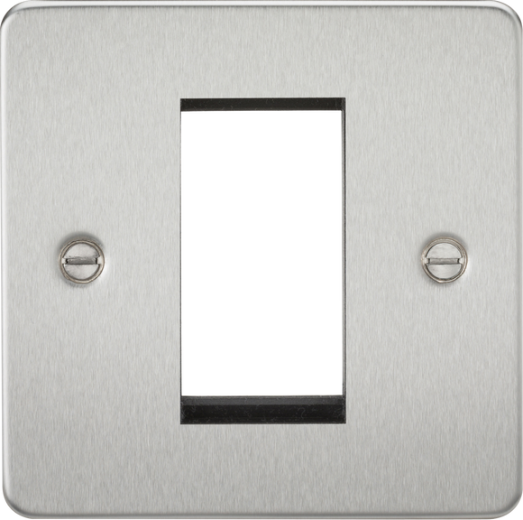 Knightsbridge FP1GBC Flat Plate 1G Modular Faceplate - Brushed Chrome