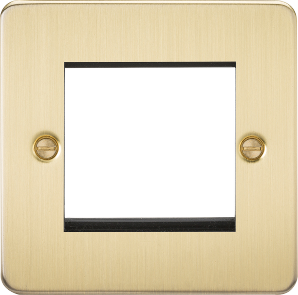 Knightsbridge FP2GBB Flat Plate 2G modular faceplate - brushed brass