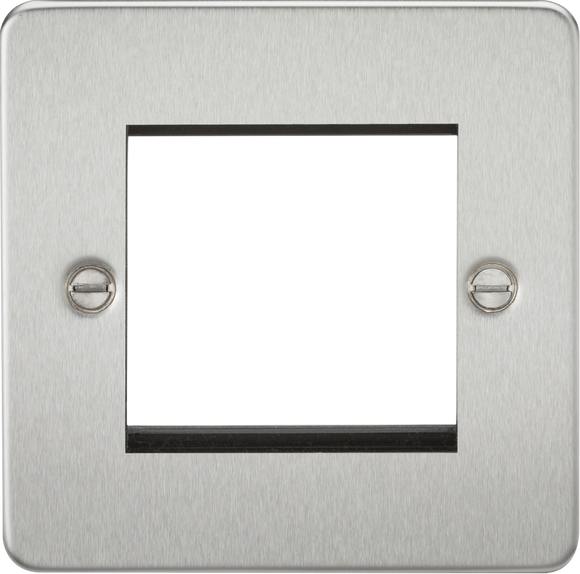 Knightsbridge FP2GBC Flat Plate 2G modular faceplate - brushed chrome