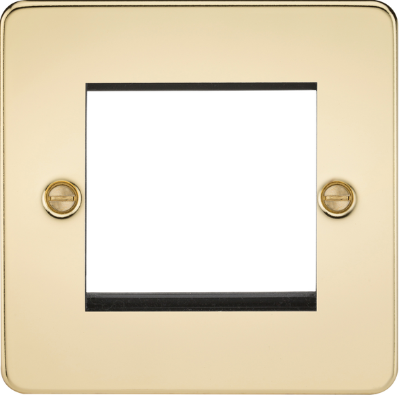 Knightsbridge FP2GPB Flat Plate 2G modular faceplate - polished brass