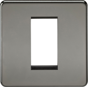 Knightsbridge SF1GBN Screwless 1G Modular Faceplate - Black Nickel