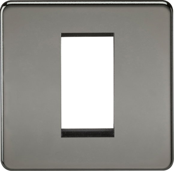 Knightsbridge SF1GBN Screwless 1G Modular Faceplate - Black Nickel