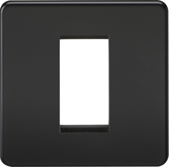 Knightsbridge SF1GMB Screwless 1G Modular Faceplate - Matt Black