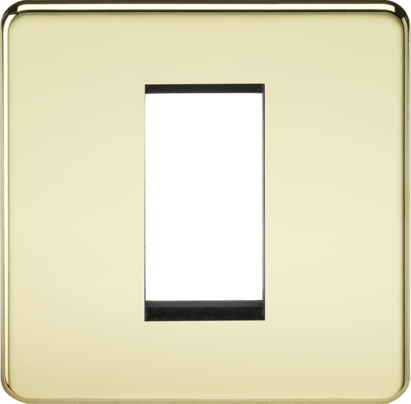 Knightsbridge SF1GPB Screwless 1G Modular Faceplate - Polished Brass