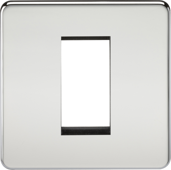 Knightsbridge SF1GPC Screwless 1G Modular Faceplate - Polished Chrome