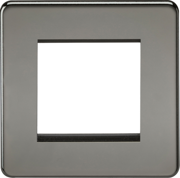 Knightsbridge SF2GBN Screwless 2G Modular Faceplate - Black Nickel