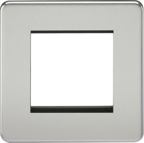 Knightsbridge SF2GPC Screwless 2G Modular Faceplate - Polished Chrome