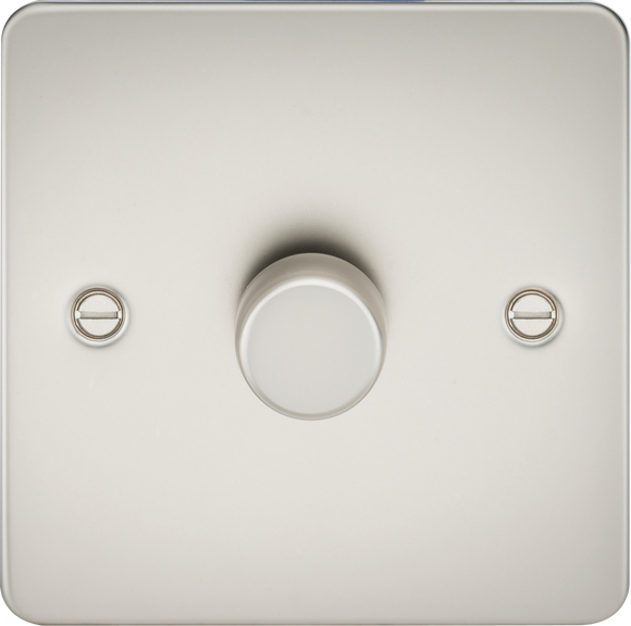 Knightsbridge FP2181PL Flat Plate 1G 2 way 10-200W (5-150W LED) trailing edge dimmer - Pearl