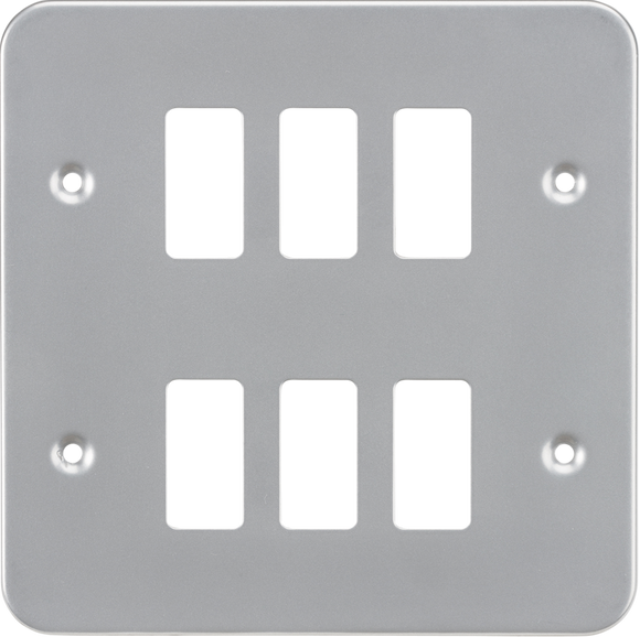 Knightsbridge GDFP006M Metalclad 6G grid faceplate