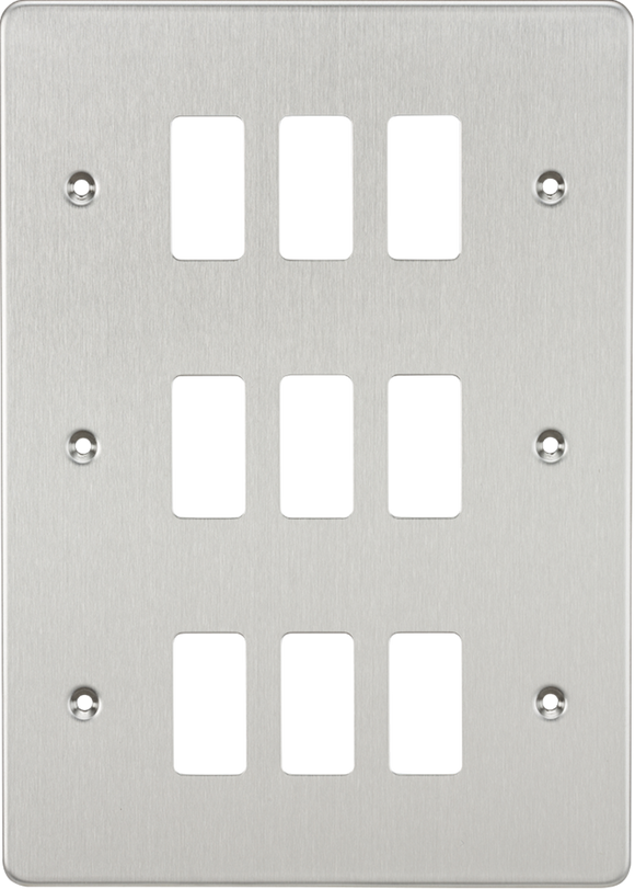 Knightsbridge GDFP009BC Flat plate 9G grid faceplate - brushed chrome