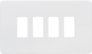 Knightsbridge GDSF004MW Screwless 4G grid faceplate - matt white