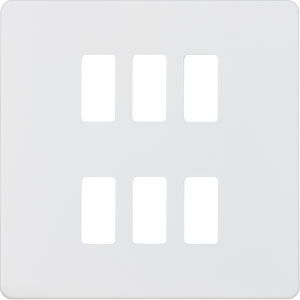 Knightsbridge GDSF006MW Screwless 6G grid faceplate - matt white