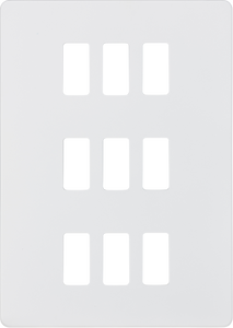 Knightsbridge GDSF009MW Screwless 9G grid faceplate - matt white