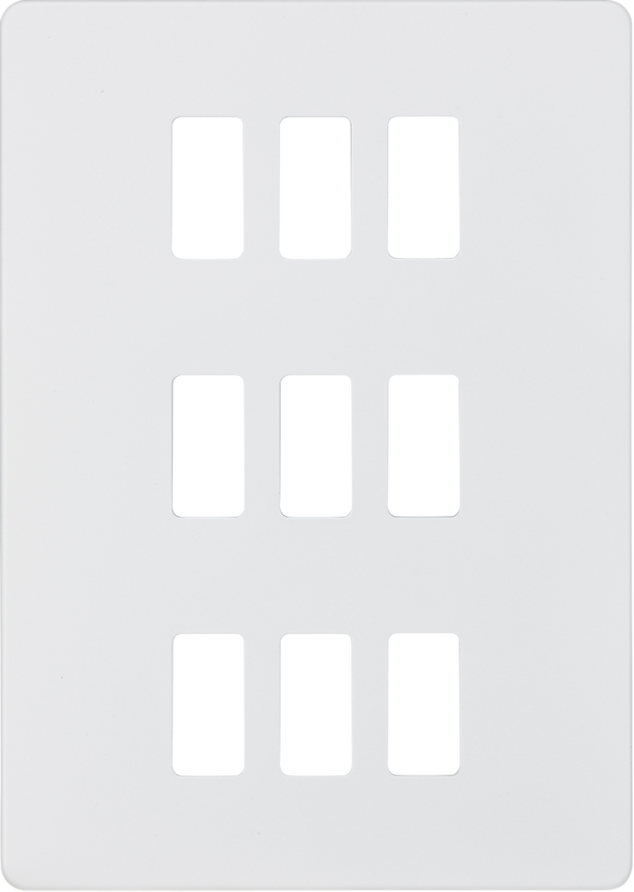 Knightsbridge GDSF009MW Screwless 9G grid faceplate - matt white