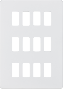 Knightsbridge GDSF012MW Screwless 12G grid faceplate - matt white