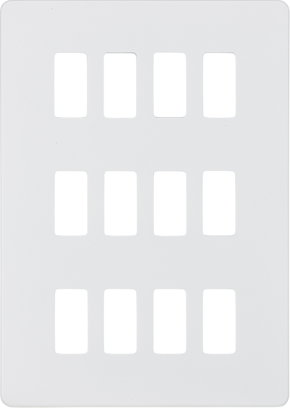 Knightsbridge GDSF012MW Screwless 12G grid faceplate - matt white