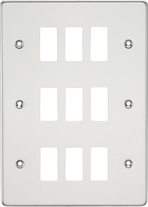 Knightsbridge GDFP009PC Flat plate 9G grid faceplate - polished chrome