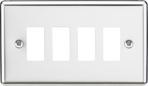 Knightsbridge GDCL4PC 4G Grid Faceplate - Rounded Edge Polished Chrome