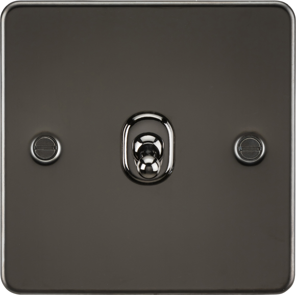 Knightsbridge FP1TOGGM Flat Plate 10AX 1G 2 Way Toggle Switch - Gunmetal