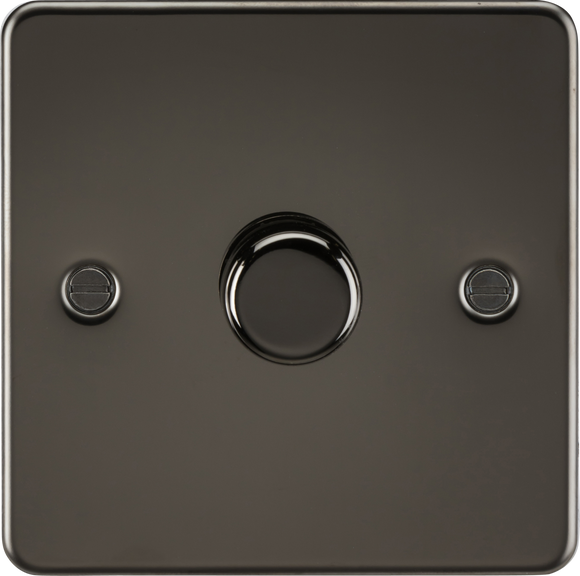 Knightsbridge FP2181GM Flat Plate 1G 2 way 10-200W (5-150W LED) trailing edge dimmer - Gunmetal