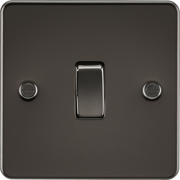 Knightsbridge FP8341GM Flat Plate 20A 1G DP switch - gunmetal