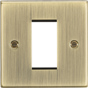 Knightsbridge CS1GAB 1G Modular Faceplate - Square Edge Antique Brass