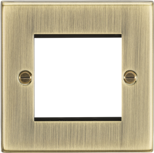 Knightsbridge CS2GAB 2G Modular Faceplate - Square Edge Antique Brass