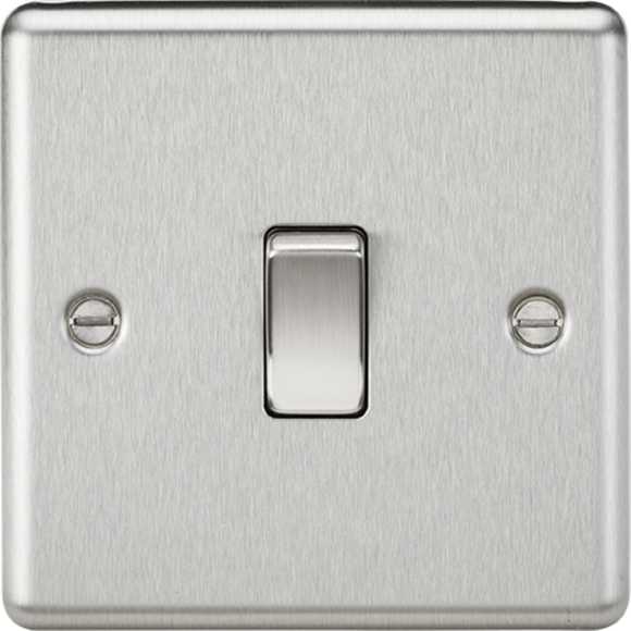 Knightsbridge CL834BC 20A 1G DP Switch - Rounded Edge Brushed Chrome