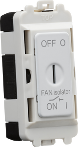 Knightsbridge GDM021MW 10A Fan Isolator Key Switch Module - Matt white