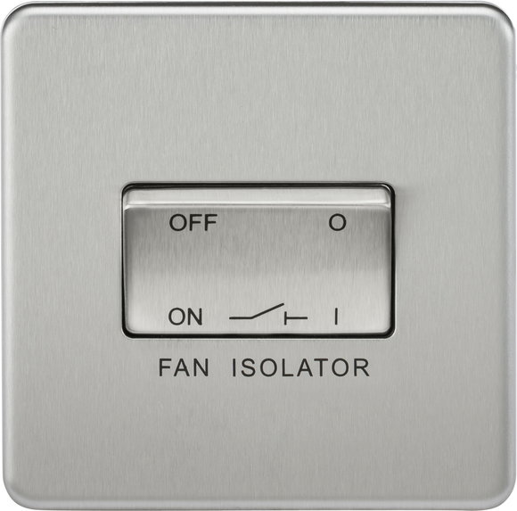 Knightsbridge SF1100BC Screwless 10AX 3 Pole Fan Isolator Switch - Brushed Chrome