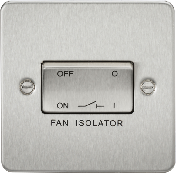 Knightsbridge FP1100BC Flat Plate 10AX 3 Pole Fan Isolator Switch - Brushed Chrome