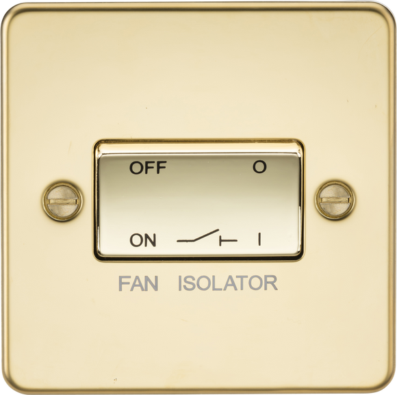 Knightsbridge FP1100PB Flat Plate 10AX 3 Pole Fan Isolator Switch - Polished Brass