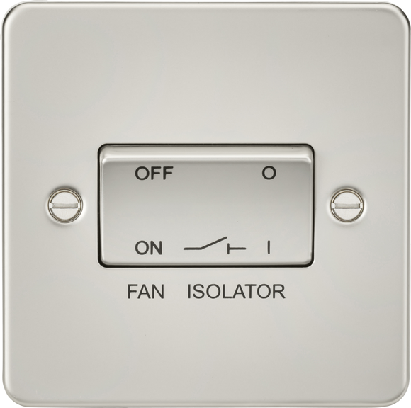 Knightsbridge FP1100PL Flat Plate 10AX 3 Pole Fan Isolator Switch - Pearl