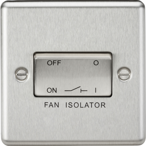 Knightsbridge CL11BC 10AX 3 Pole Fan Isolator Switch - Rounded Edge Brushed Chrome