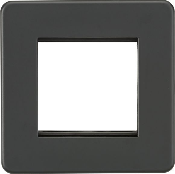 Knightsbridge SF2GAT Screwless 2G Modular Faceplate - Anthracite