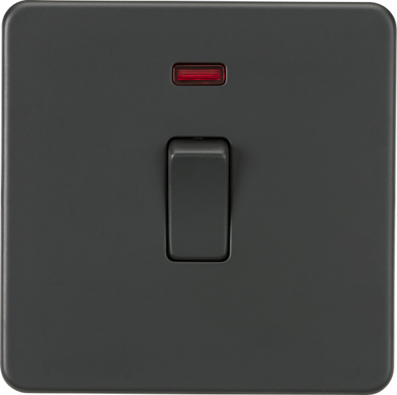 Knightsbridge SF8341NAT Screwless 20A 1G DP Switch with Neon - Anthracite