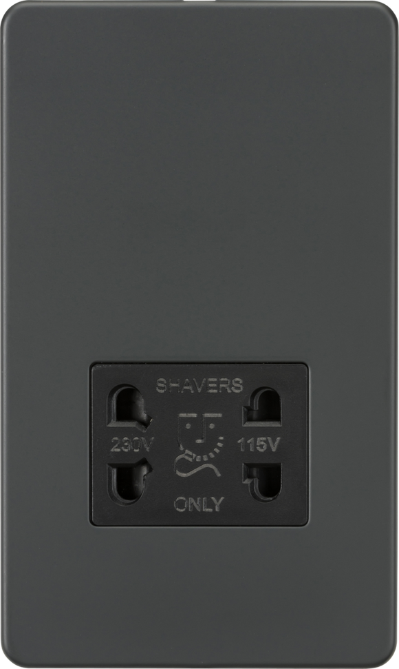 Knightsbridge SF8900AT Screwless 115V/230V Dual Voltage Shaver Socket - Anthracite