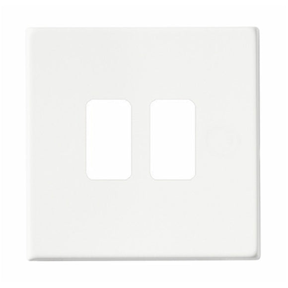 Hamilton 70C2GP Hartland CFX Grid-IT Gloss White 2 Gang Grid Fix Aperture Plate with Grid Insert