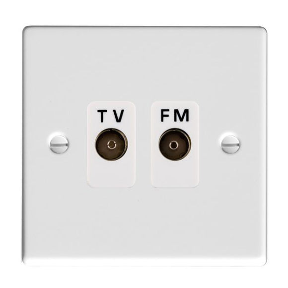 Hamilton 70TVFMW Hartland Gloss White Isolated TV/FM Diplexer 1in/2out White Insert